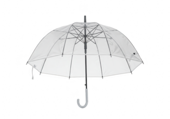Clear umbrella isolated on transparent background