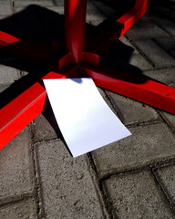 plain a4 poster paper mockup with natural light