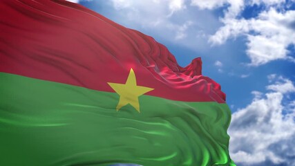 flag of Burkina Faso. close up of the Burkina Faso flag. Burkina Faso flag endless loop