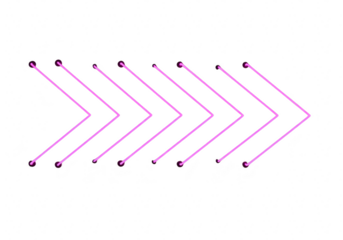 Pink arrows pointing to the right isolated on transparent background