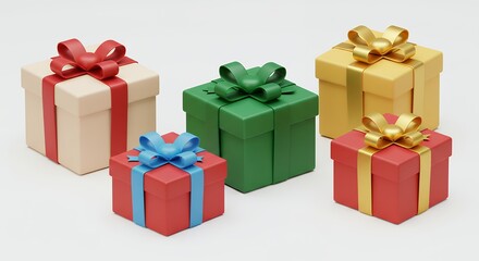 Obraz premium Group of gift boxes with bows
