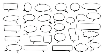 Obraz premium Hand Drawn Speech Bubbles Collection for Comic Books and Social Media
