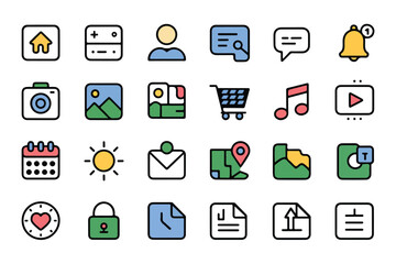 Modern flat icon set for web and mobile applications