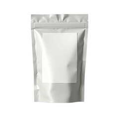 Blank, metallic, zippered pouch packaging design.