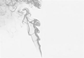 Abstract wisps of smoke swirling on a transparent background