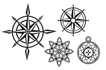 Nautical Compass Rose and Decorative Elements Collection.