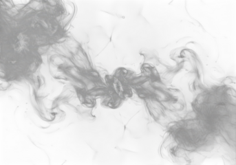 Abstract gray smoke pattern on a transparent background, isolated