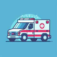 flat illustration of an ambulance