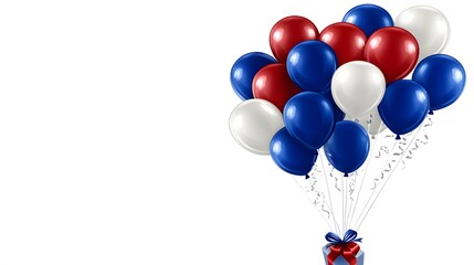 Obraz premium Red White Blue Balloons Gift Surprise Party