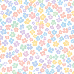 Soft pastel floral pattern with small scattered flowers