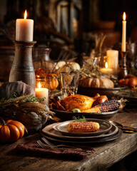 Cozy Fall Harvest Feast Table