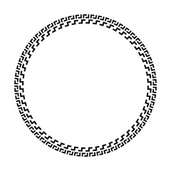 Round black frame in Greek style.