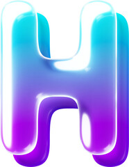 3d Rendered letter made of transparent glass with smooth gradient backdrop