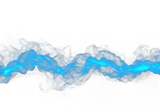 Blue abstract energy wave smoke isolated on transparent background
