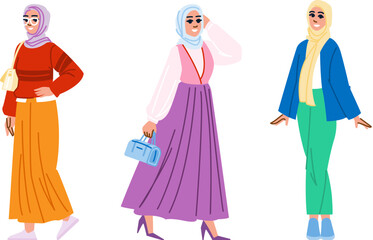 niqab muslim woman outfit vector