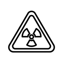Universal Radiation Hazard Symbol Black Outline Icon for Safety Warnings and Scientific Contexts, Highlighting Potential Danger.