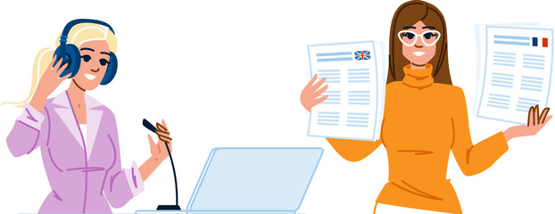 interpreter translator woman vector