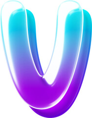 3d Rendered letter made of transparent glass with smooth gradient backdrop
