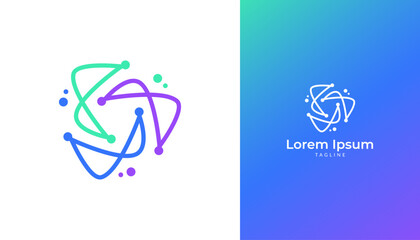 Modern abstract tech logo design vector template