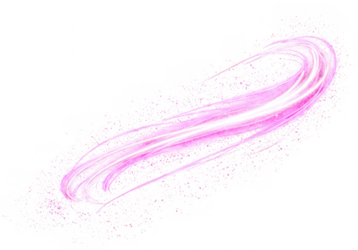 Pink light streak swirl isolated on transparent background
