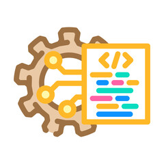 pre programmed features color icon vector illustration