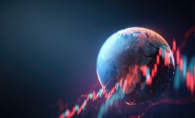 Globe with global market data