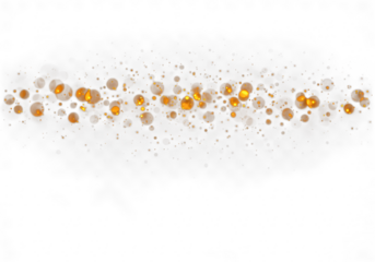Abstract golden sparkles and lights isolated on transparent background