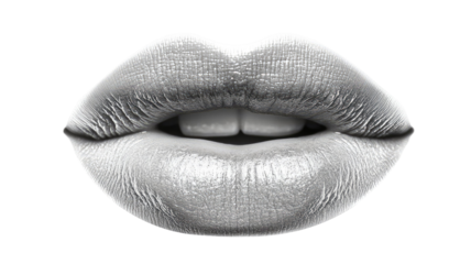 Vector Illustration of Lips with Bold Red Color and Glossy Style Isolated on White Background
