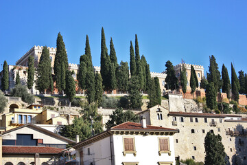 Castel San Pietro, an Austrian Fortress and Military Barracks in Verona, Italy
