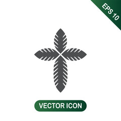 Stylized Floral Cross Icon