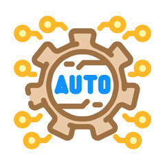 automatic function color icon vector illustration