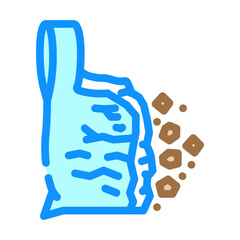 plastic waste decomposing microplastics color icon vector illustration