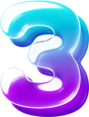 3d Rendered letter made of transparent glass with smooth gradient backdrop