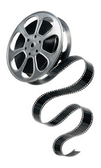Obraz premium Metal film reel unwinding.
