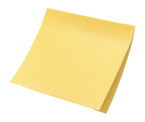Yellow sticky note with shadow on.
