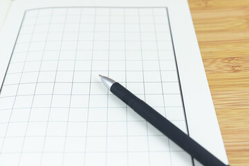 The pen and paper on the table