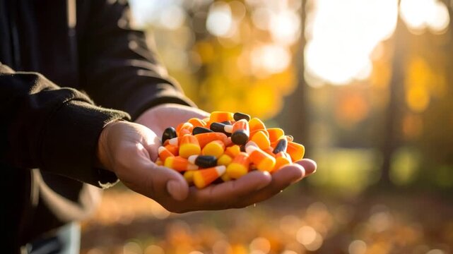 Candy corn handheld autumn