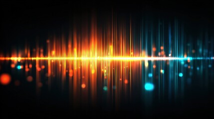 Dynamic Audio Spectrum Visualization: Orange and Blue Frequency Waveforms on Black Background for Music Production