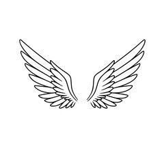 Obraz premium Illustration of wings in a simple linear style 