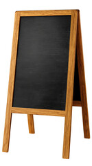 Wooden chalkboard for menu or advertisement use.