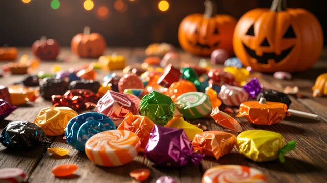 Colorful halloween candies