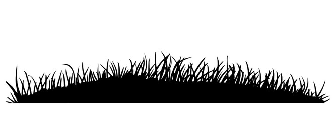 silhouettes grass vector black isolated on white background