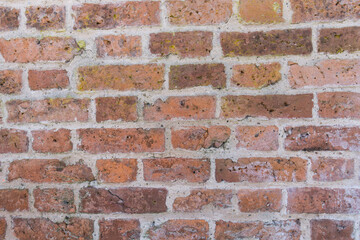 Old red brick wall texture