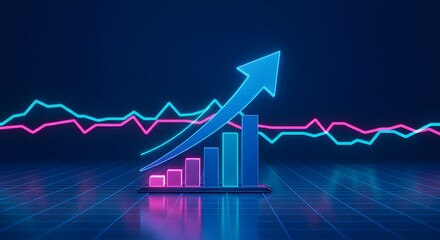 Gráfico del mercado de la fotografía del gráfico de acciones de Arrow Business o la inversión de datos financieros de la inversión en el crecimiento Diagrama de dinero Antecedentes con información de 