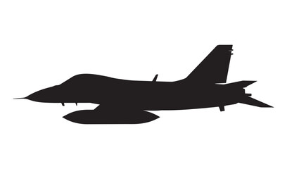 black and white silhouette vector of euro-fighter