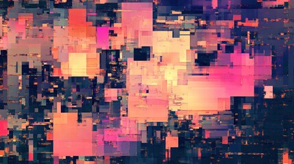 Abstract pixelated colorful blocks