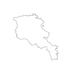 Obraz premium Art of outline map of armenia isolated on transparent background