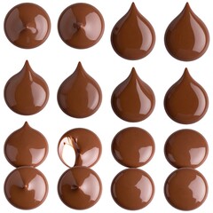 Chocolate drops, various shapes and textures