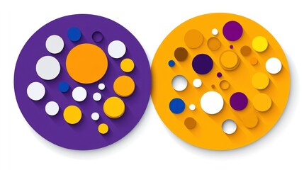 Fototapeta premium Abstract colorful circles design background illustrating minimalist concept