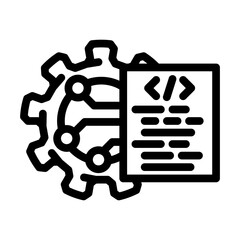 pre programmed features line icon vector illustration